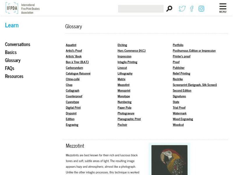 International Fine Print Dealers Association: Mezzotint, Defined and Illustrated Handout