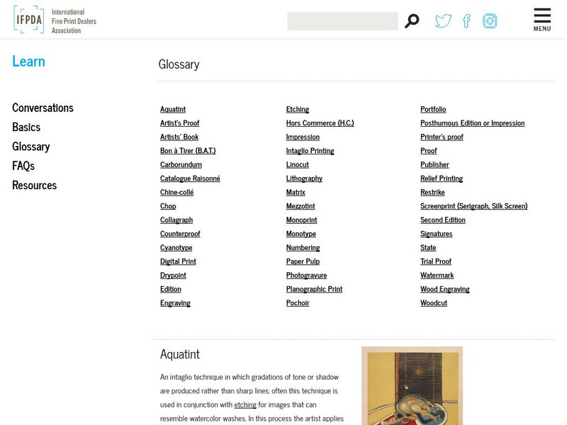 International Fine Print Dealers Association: Aquatint, Defined and Illustrated Handout