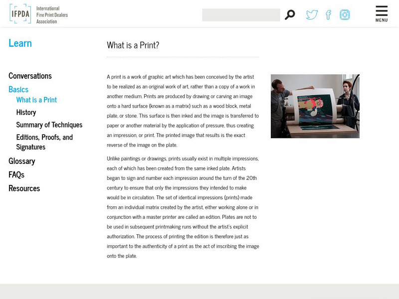 International Fine Print Dealers Association: Basics Handout International Fine Print Dealers Association: Basics Handout