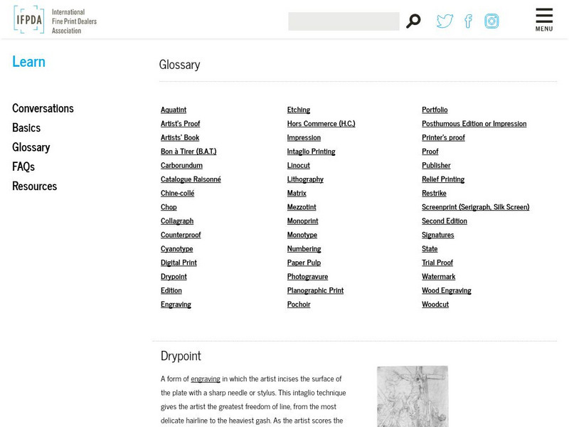 International Fine Print Dealers Association: Drypoint, Defined and Illustrated Handout