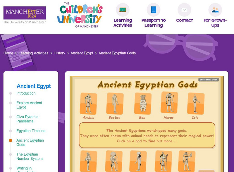 Children's University of Manchester: Ancient Egypt: Ancient Egyptian Gods Interactive Children's University of Manchester: Ancient Egypt: Ancient Egyptian Gods Interactive