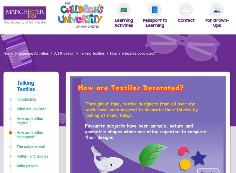 Children's University of Manchester: How Are Textiles Decorated? Interactive Children's University of Manchester: How Are Textiles Decorated? Interactive