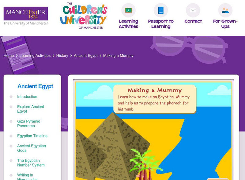 Children's University of Manchester: Ancient Egypt: Making a Mummy Interactive Children's University of Manchester: Ancient Egypt: Making a Mummy Interactive