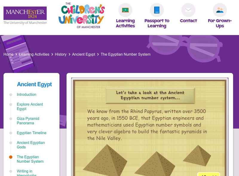 Children's University of Manchester: Ancient Egypt: The Egyptian Number System Interactive Children's University of Manchester: Ancient Egypt: The Egyptian Number System Interactive