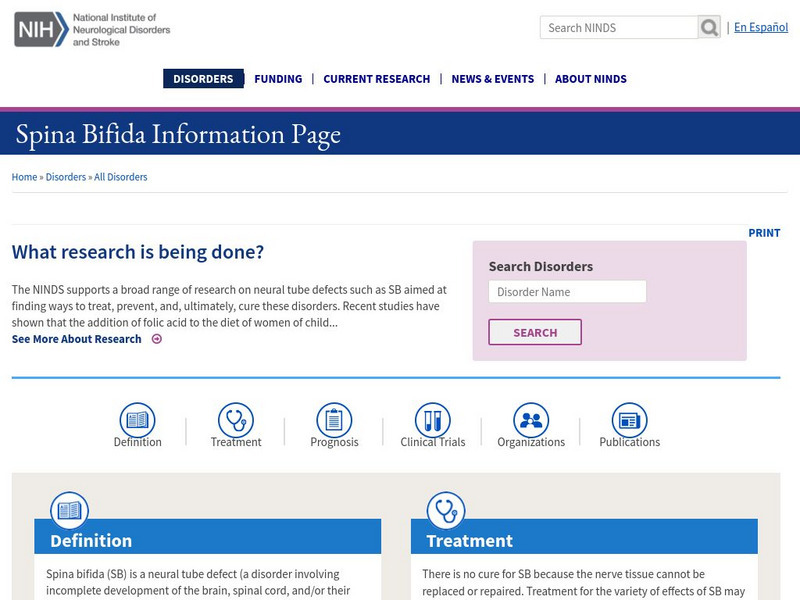 Ninds: Spina Bifida Handout Ninds: Spina Bifida Handout