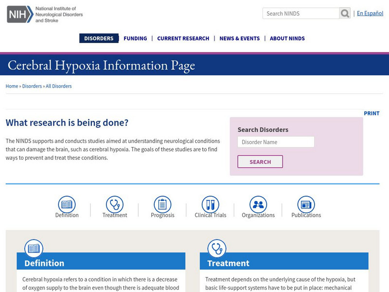 Ninds: Anoxia: Hypoxia Handout Ninds: Anoxia: Hypoxia Handout
