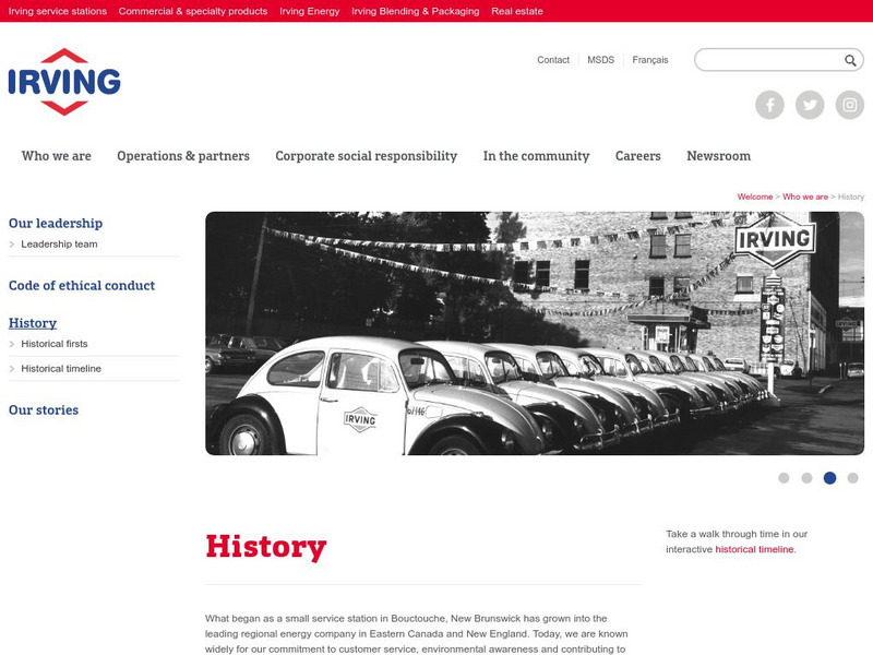Irving Oil: Our History Handout Irving Oil: Our History Handout
