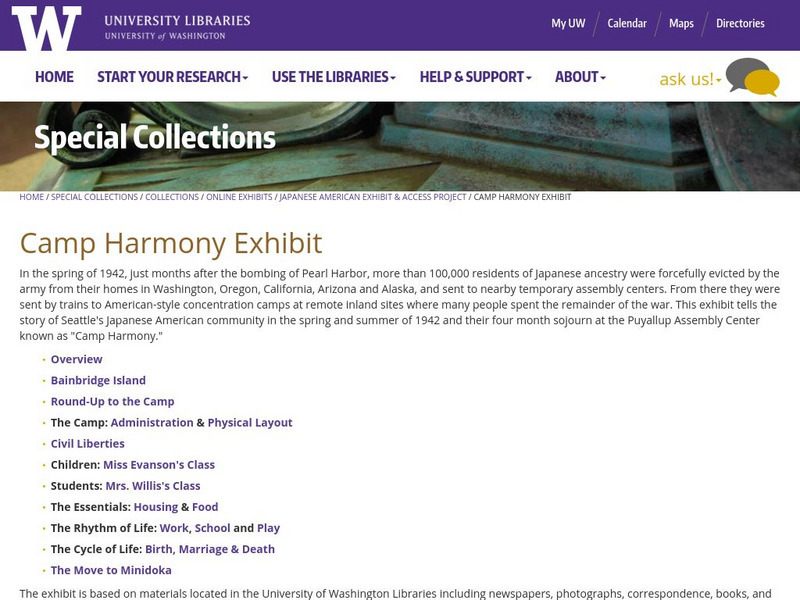 University of Washington: Camp Harmony Exhibit Website University of Washington: Camp Harmony Exhibit Website