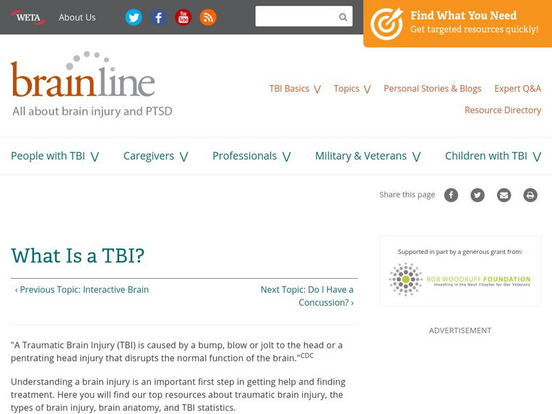 Brain Line: Traumatic Brain Injury Website Brain Line: Traumatic Brain Injury Website
