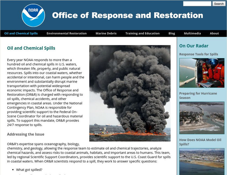 Noaa: Oil Spill Resources Website Noaa: Oil Spill Resources Website