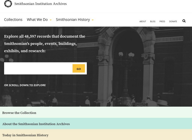 Smithsonian Institution: Smithsonian Institution Archives Website