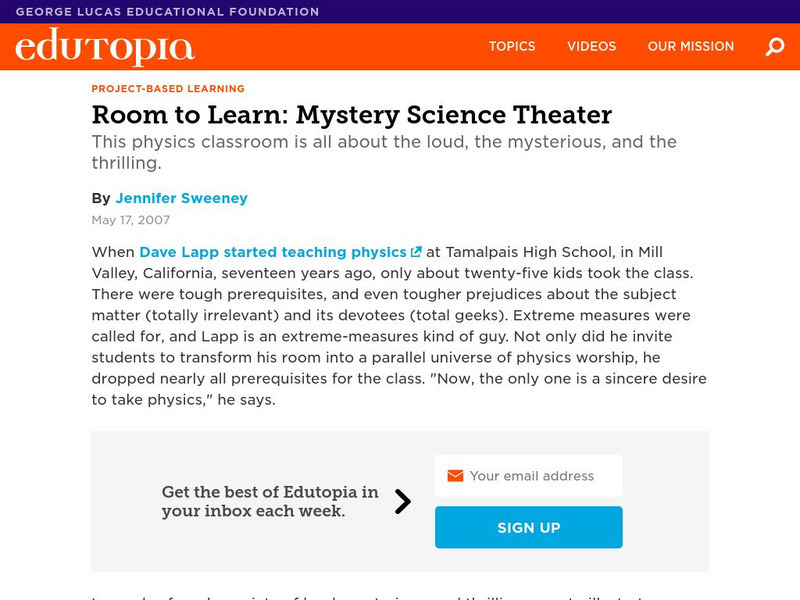 Edutopia: Room to Learn: Mystery Science Theatre Website Edutopia: Room to Learn: Mystery Science Theatre Website