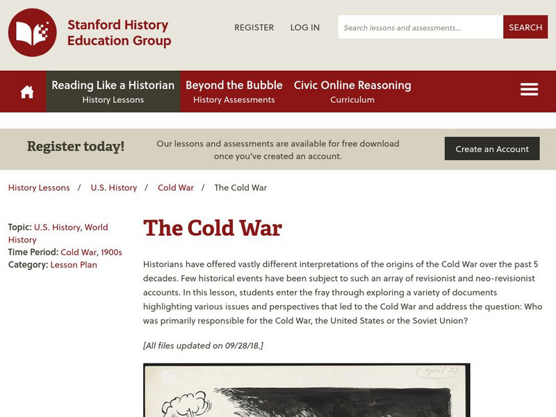 Stanford History Education Group: Cold War Lesson Plan Stanford History Education Group: Cold War Lesson Plan
