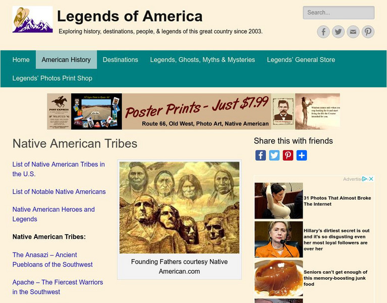 Legends of America: Native American Legends Website Legends of America: Native American Legends Website