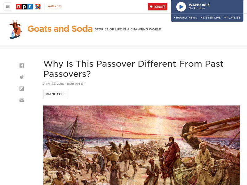 Npr: Why Is This Passover Different From Past Passovers? Article Npr: Why Is This Passover Different From Past Passovers? Article