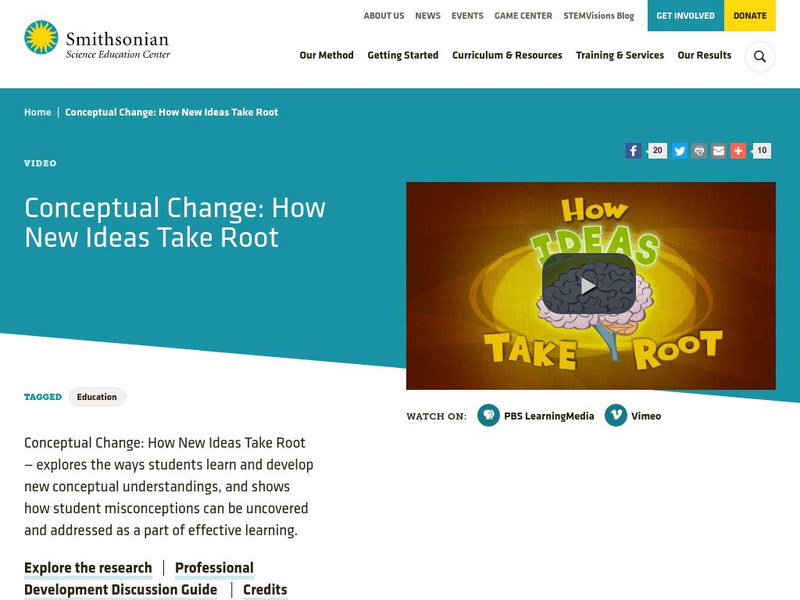 Smithsonian Science Education Center: Conceptual Change: How New Ideas Take Root Primary Smithsonian Science Education Center: Conceptual Change: How New Ideas Take Root Primary