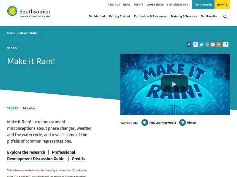 Smithsonian Science Education Center: Make It Rain Primary Smithsonian Science Education Center: Make It Rain Primary