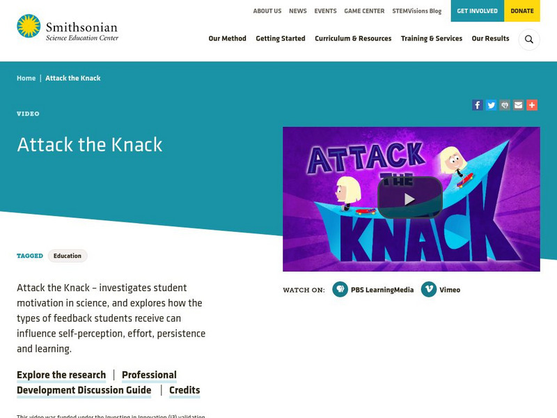 Smithsonian Science Education Center: Attack the Knack Primary Smithsonian Science Education Center: Attack the Knack Primary