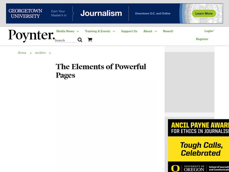 Poynter Institute: The Elements of Powerful Pages Article Poynter Institute: The Elements of Powerful Pages Article