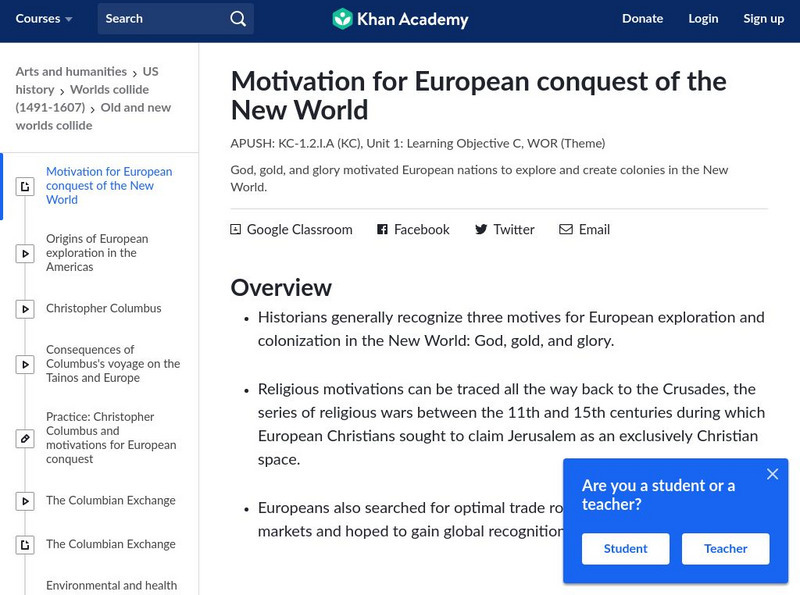 Khan Academy: The Impact of the Crusades Website Khan Academy: The Impact of the Crusades Website