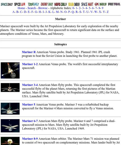 Encyclopedia Astronautica: Mariner Handout Encyclopedia Astronautica: Mariner Handout