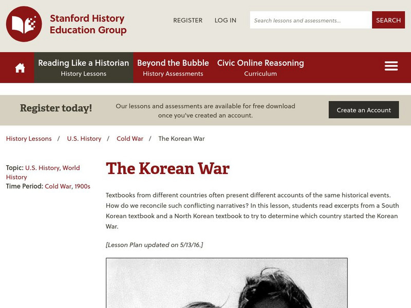 Sheg: Document Based History: Reading Like a Historian: The Korean War Lesson Plan Sheg: Document Based History: Reading Like a Historian: The Korean War Lesson Plan