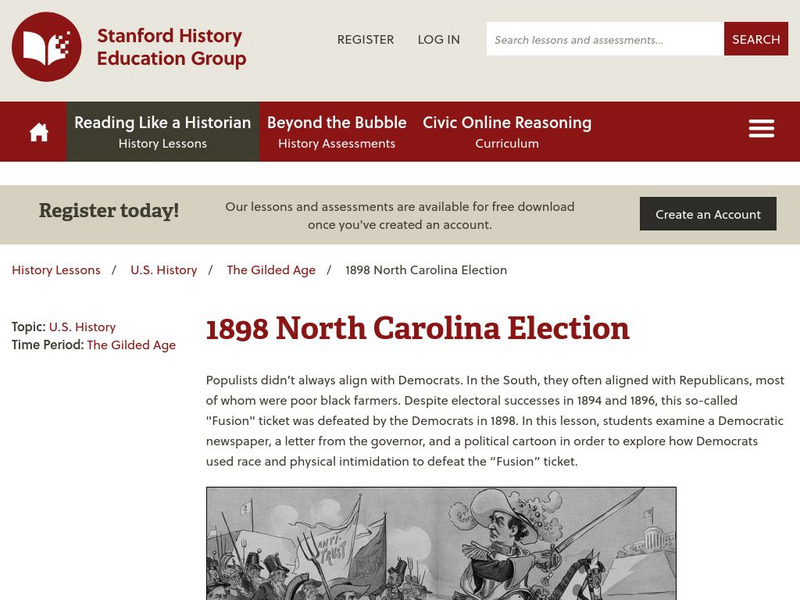 Sheg: Reading Like a Historian: 1898 North Carolina Election Lesson Plan Sheg: Reading Like a Historian: 1898 North Carolina Election Lesson Plan