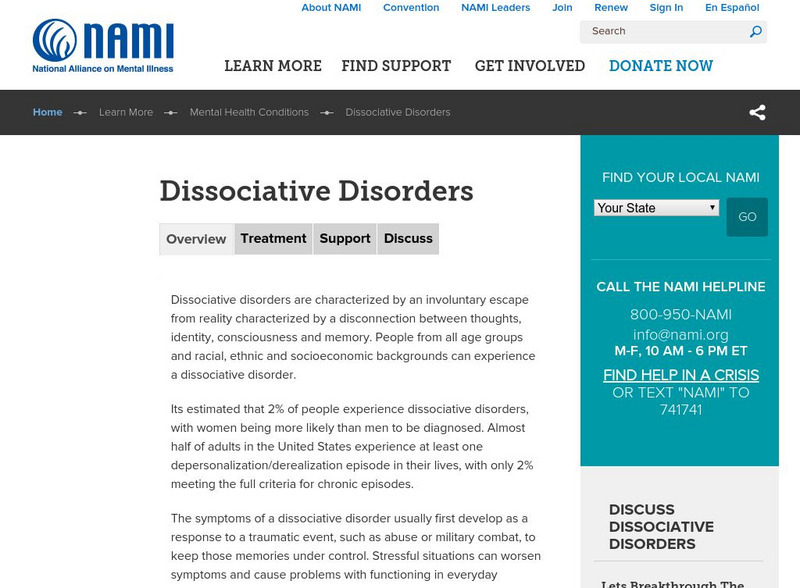 Nami: Dissociative Disorders Website Nami: Dissociative Disorders Website