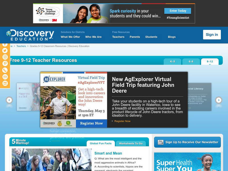 Discovery Education: 9 12 Teacher Resources Website Discovery Education: 9 12 Teacher Resources Website