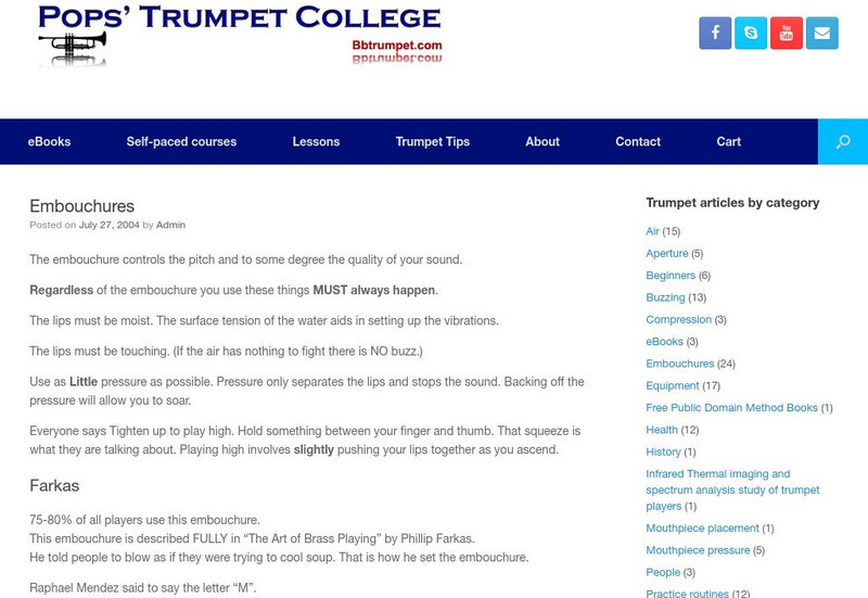 Embouchures Handout Embouchures Handout