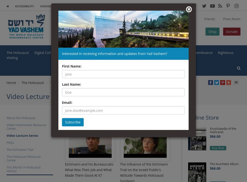 Yad Vashem: Video Lecture Series Instructional Video Yad Vashem: Video Lecture Series Instructional Video