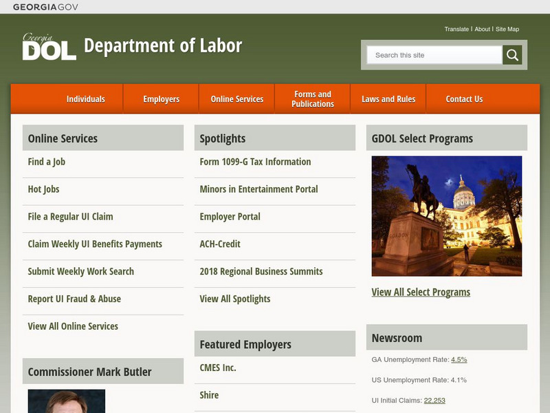 Georgia Department of Labor Website