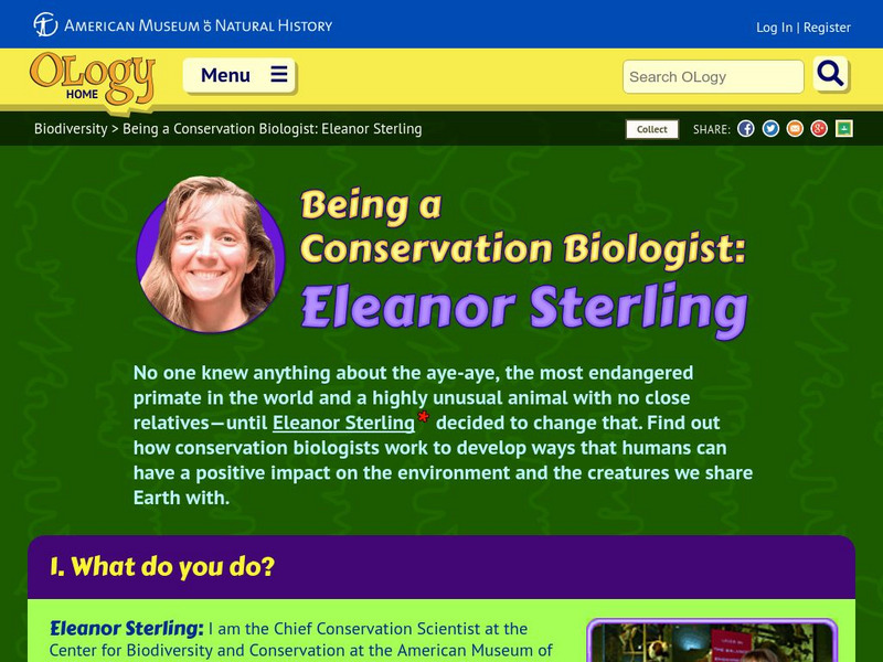American Museum of Natural History: Conservation Biologist Eleanor Sterling Interactive American Museum of Natural History: Conservation Biologist Eleanor Sterling Interactive