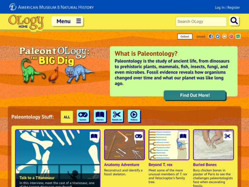 American Museum of Natural History: O Logy: Paleontology: The Big Dig Website American Museum of Natural History: O Logy: Paleontology: The Big Dig Website