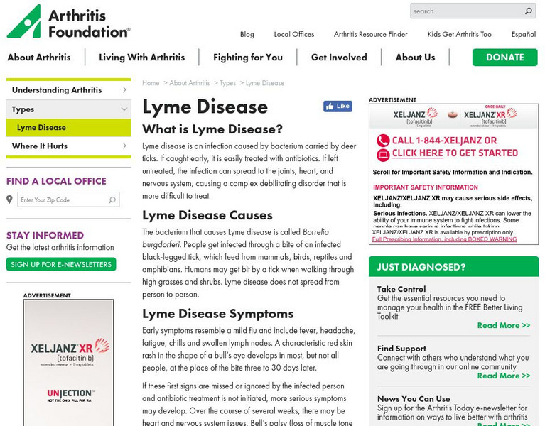 Arthritis Foundation: Lyme Disease Handout