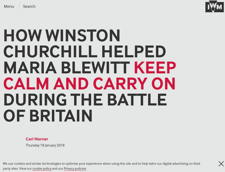 Imperial Museum: How Winston Churchill Helped Maria Blewitt in Battle of Britain Article Imperial Museum: How Winston Churchill Helped Maria Blewitt in Battle of Britain Article