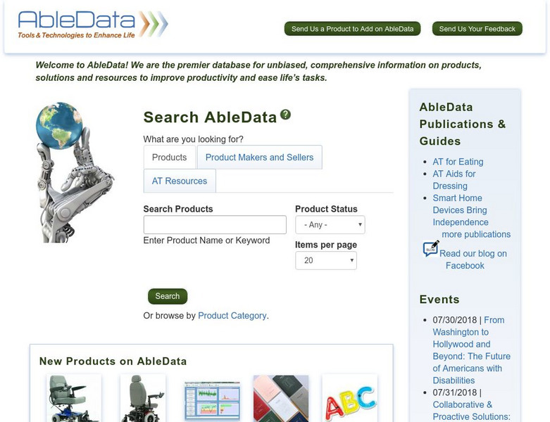 Abledata: The World of Assistive Technology Website Abledata: The World of Assistive Technology Website
