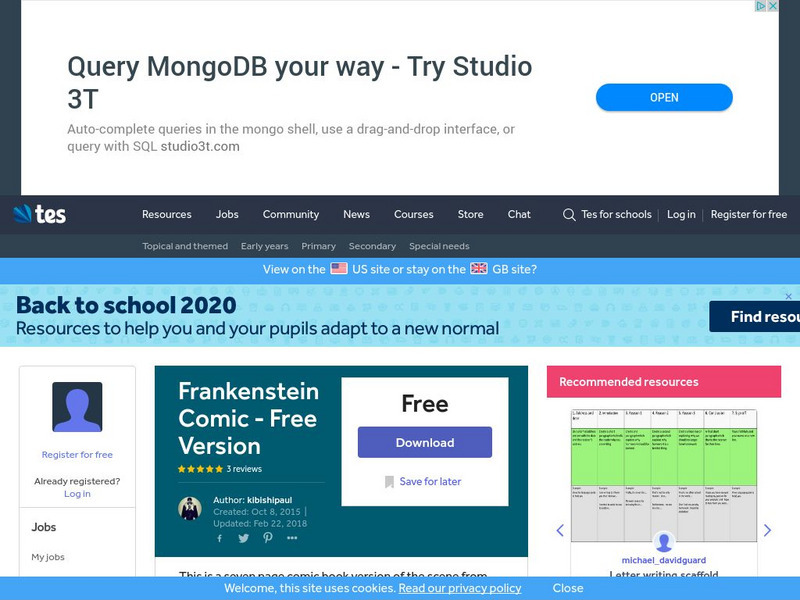 Tes: Frankenstein Comic Graphic Tes: Frankenstein Comic Graphic