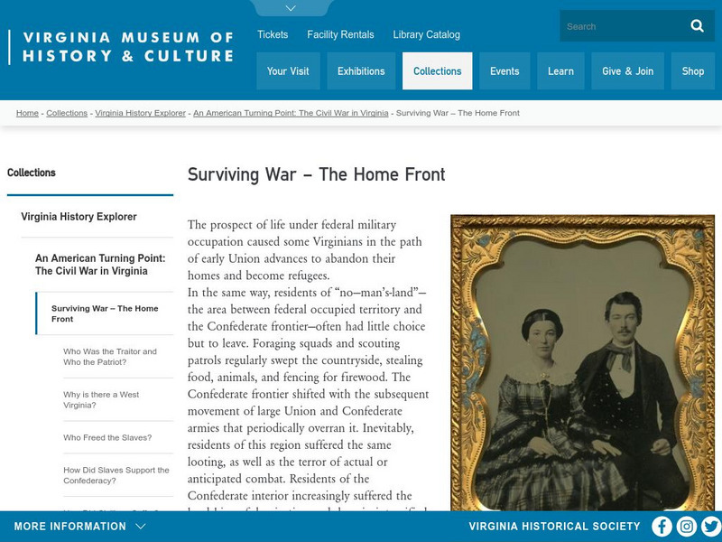 Virginia Historical Society: Surviving War: The Home Front Website Virginia Historical Society: Surviving War: The Home Front Website