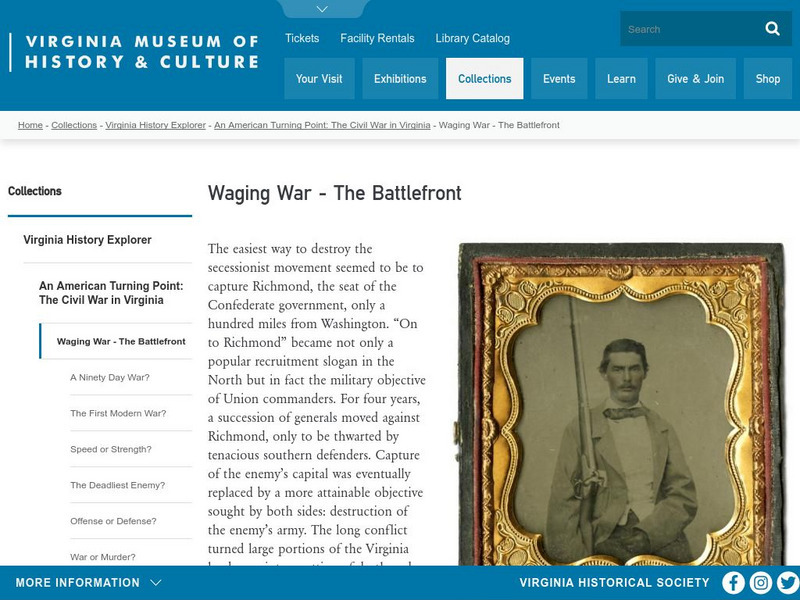 Virginia Historical Society: Waging War: The Battlefront Article Virginia Historical Society: Waging War: The Battlefront Article