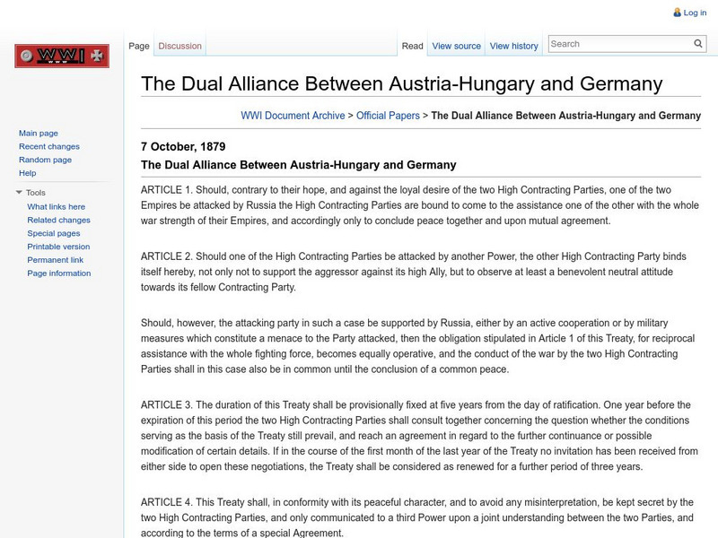 The Dual Alliance Between Austria Hungary and Germany Primary The Dual Alliance Between Austria Hungary and Germany Primary