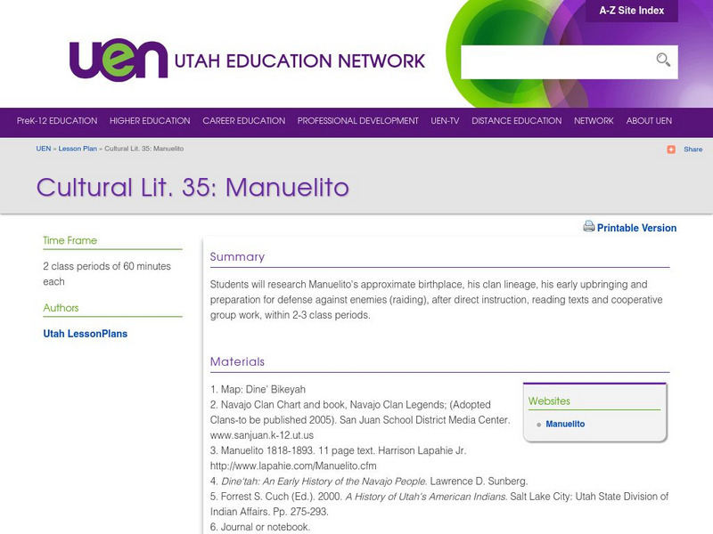 Uen: Manuelito Lesson Plan