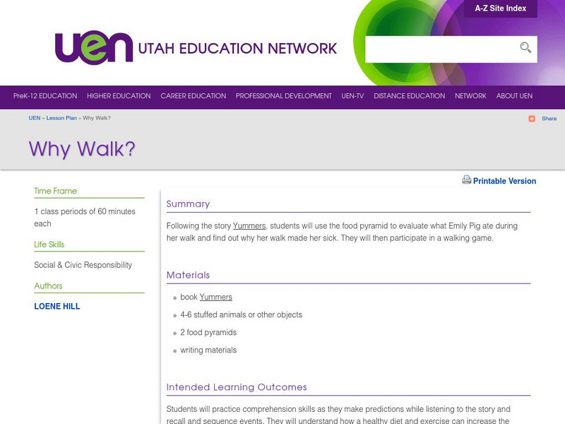 Uen: Why Walk? Lesson Plan Uen: Why Walk? Lesson Plan