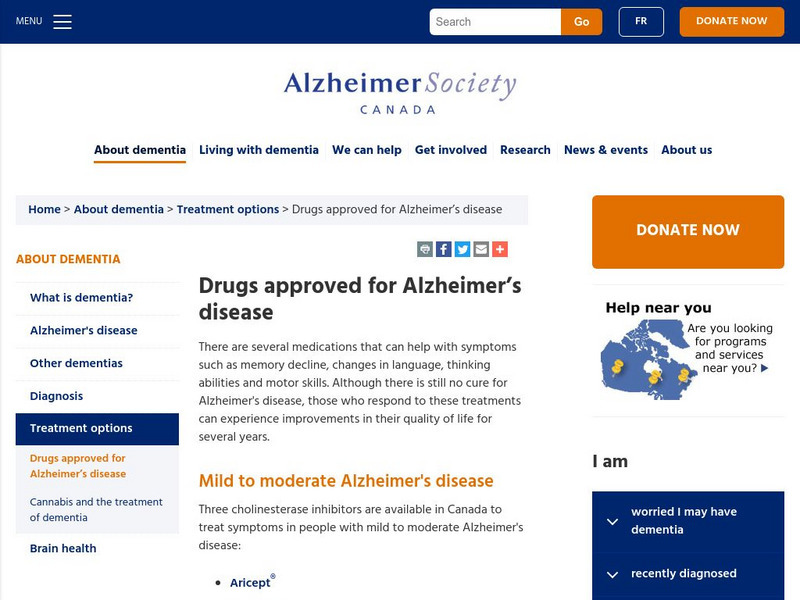 Alzheimer Society Canada: Treatment, Drug Treatments Website Alzheimer Society Canada: Treatment, Drug Treatments Website