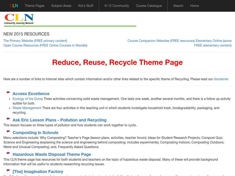 Cln: Reduce, Reuse, Recycle Theme Page Website Cln: Reduce, Reuse, Recycle Theme Page Website