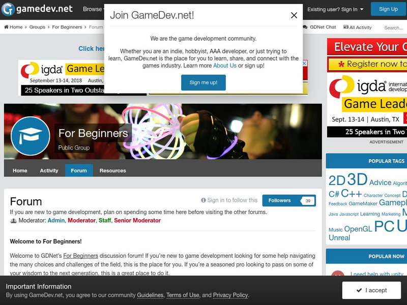 Gamedev: Gaming Resources for Beginners Handout