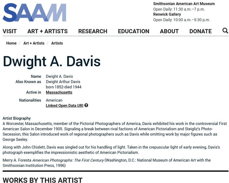 Smithsonian American Art Museum: Dwight A. Davis Handout