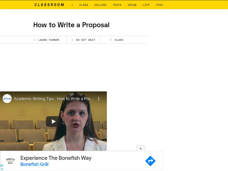 Classroom: How to Write a Proposal Instructional Video