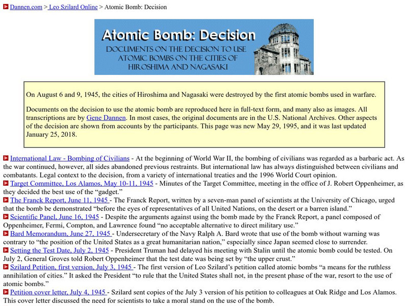 Atomic Bomb: Decision Website Atomic Bomb: Decision Website