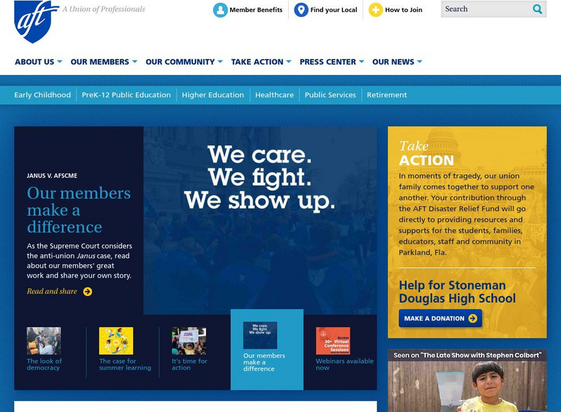 Aft: American Federation of Teachers Website